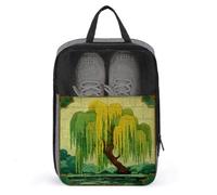 Willow Tree - Borsa per scarpe quadrata con piastrelle, per viaggi e uso quotidiano, anti-polvere, porta scarpe da golf