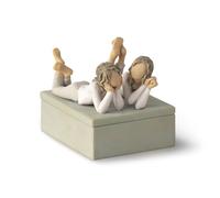 Willow Tree Forever Friends, Always by my side, Family Memories, Best friends, Sisters, Sculpted Hand-Painted Decorative Table Top Jewelry Keepsake Box