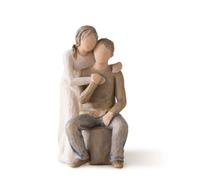 Willow Tree Io e Te Resina, Design di Susan Lordi, 17 cm | Scultura originale Susan Lordi, espressione di amore e cura, esposizione su mensola, tavolo o camino, scatola regalo montata