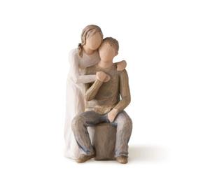 Willow Tree Io e Te Resina, Design di Susan Lordi, 17 cm | Scultura originale Susan Lordi, espressione di amore e cura, esposizione su mensola, tavolo o camino, scatola regalo montata