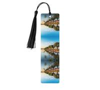 Willow Tree Print Segnalibro in legno naturale rettangolare con nappe, regalo per uomini e donne