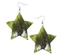 Willow Tree Prints, orecchini pendenti in pelle a forma di stella, eleganti e leggeri, per donne e ragazze, taglia unica, in pelle, senza pietre preziose