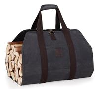 WILLOW WEAVE Borsa porta legna da ardere 101,6 cm di lunghezza x 48,3 cm di larghezza, impermeabile, per legna da ardere, con manico imbottito, tasca frontale e design pieghevole, grigio