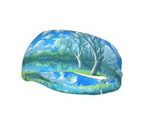 Willows On The Waterfront - Fascia per il sudore, per donne e uomini, adatta per corsa, yoga, fitness, calcio