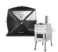 WILLOWYBE Set Sauna Portatile da Esterno Tenda Sauna e Stufa a Legna - per Sauna secca e Cottura, Perfetto per Famiglia e Amici