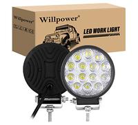 Willpower 2 pz 4 pollice 42 W Led Pods Flood Offroad Luci di Guida 12 V 24 Impermeabile Fendinebbia Led Luce di Lavoro per Camion Trattore Auto 4x4 ATV UTV SUV Barca