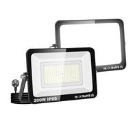 Willpower 2PCS Faretto LED Esterno 200W 20000LM, Faro LED con Spina Proiettore LED 6000K Bianco IP66 Luce di Sicurezza a LED Illuminazione per Garage Giardino Cortile Patio Piazza Officina