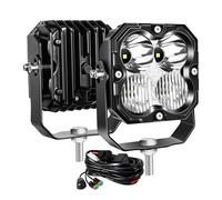 Willpower 2PCS Faro LED 4.3 Pollici 30W Faretto LED Con 12V DT Cablaggio Kit, Flood Spot Luci da Lavoro Fendinebbia per Trattore Fuoristrada Camion Barca Auto 4x4, IP67, 6000K Bianca