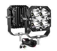 Willpower 2PCS Faro LED 4.3 Pollici 30W Faretto LED Con 12V DT Cablaggio Kit, Spotlights Luci da Lavoro Fendinebbia per Trattore Fuoristrada Camion Barca Auto 4x4, IP67, 6000K Bianca