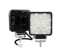 Willpower 2PCS Faro LED 4 Pollici 48W Faretto LED 12V 24V Luci da Lavoro Spotlights Fendinebbia LED per Trattore Fuoristrada Camion Barca Auto 4x4, IP67, 3000K 6000K Doppio Colore, Quadrato
