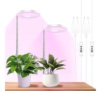 Willpower 2PCS Lampada LED per Piccole Piante da Interno, Luci di Crescita a Spettro Completo a 72 LED, Regolabile Altezza 17-63 cm, Lampade Coltivazione con Timer 3/9/12H, 9 Luminosità, 3 Modalità
