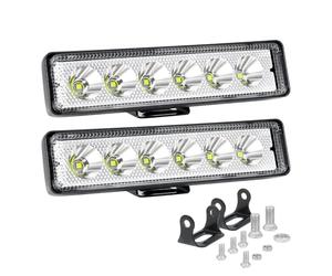 Willpower 2pz 6'' 18W Faro da Lavoro Led 12V 24V Super Sottile Faretto Fuoristrada Riflettore IP67 Impermeabile 6000K Fendinebbia Barra Luci per Trattore Camion Off Road Auto Moto 4x4