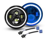 Willpower 2x Fari LED 7 Pollici 50W 5000lm, Faro a Led Bianco + Blu, Rotonda Luci Fuoristrada DRL HI LO Fascio Anteriore Faro Lampada per Wrangler JK TJ LJ CJ Auto Hummer Moto