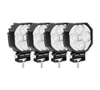 Willpower 4pcs 2.8'' 16W Faro da Lavoro Led 12V 24V Slim Faretto Led Floodlight IP67 Impermeabile 6000K Bianco Fendinebbia Barra Luci per Fuoristrada Trattore Camion Off Road Auto Moto 4x4 4WD