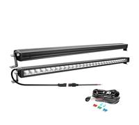 Willpower Barra LED Fuoristrada 33 Pollici 90W 9000LM, Barras Luce LEDs 12V 24V Slim Fila Singola, Luci di Lavoro Per Auto Trattore Camion Offroad Barca SUV ATV UTE 4x4 Veicoli, 6000K, Con Cablaggio