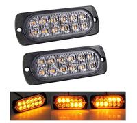 Willpower Barra LED Strobo 12LED Ambra Lampeggiante Per Auto 12V 24V
