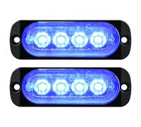 Willpower Barra LED Strobo 4LED Blu Lampeggiante Per Auto 4x4 12V 24V