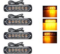 Willpower Barra LED Strobo 6LED Ambra Lampeggiante Per Auto 12V 24V