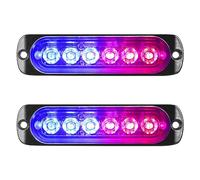 Willpower Barra LED Strobo 6LED Blu Rosso Lampeggiante Per Auto 12V 24V | 2pz Lampada di Emergenza Luci, 18 Modalità, per 4x4 Trattore Camion Rimorchi Barca Fuoristrada, Sicuro Faretti Fendinebbia