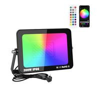 Willpower Faro LED RGB 200W Telecomando e App Faretti LED Esterno Spina | Proiettori 20,000lm, Telo Cambio Colore, Dimmerabile, con Memoria Timer, Modalità DIY, Luce per Giardino Palco Partito