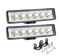 Willpower Faro LED Trattore Slim 15cm 18W Barra LED Faretto Auto 12V 24V | 2PCS Fendinebbia Luci da Lavoro Mini 6", 6000K Bianco, Impermeabile IP67, per 4x4 Barca Camion Agricolo Fuoristrada