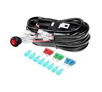 Willpower Kit Cablaggio Barra LED Faretti Faro 12V 16AWG Con Interruttore | Cablaggio Fendinebbia Relè da 40A per Fuoristrada Trattori Fuoristrada 4x4 ATV Camion SUV Moto (4 Luci)