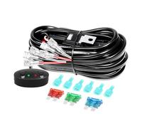 Willpower Kit Cablaggio Barra LED Faretti Faro 12V 18AWG Con Interruttore | Cablaggio Fendinebbia Relè da 40A per Fuoristrada Trattori Fuoristrada 4x4 ATV Camion SUV Moto (2 Luci)