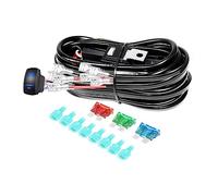 Willpower Kit Cablaggio Barra LED Faretti Faro 12V 18AWG Con Interruttore | Cablaggio Fendinebbia Relè da 40A per Fuoristrada Trattori Fuoristrada 4x4 ATV Camion SUV Moto (4 Luci)
