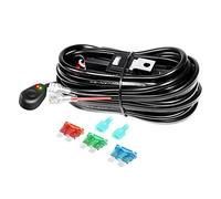 Willpower Kit Cablaggio Barra LED Faretti Faro 12V 18AWG Con Interruttore | Cablaggio Fendinebbia Relè da 40A per Fuoristrada Trattori Fuoristrada 4x4 ATV Camion SUV Moto (1 Luce)