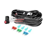 Willpower Kit Cablaggio Barra Luminosa a LED Manubrio Moto 7/8" Interruttore a Pulsante On Off 12V 18AWG 2 Cavi per Fari Fendinebbia per ATV Dirt Bike Bicicletta, 3 metri
