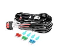 Willpower Kit Cablaggio Barra Luminosa a LED Manubrio Moto 7/8" Interruttore a Pulsante On Off 12V 18AWG 2 Cavi per Fari Fendinebbia per ATV Dirt Bike Bicicletta, 3 metri