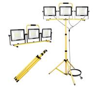 Willpower Treppiede Faretto da Cantiere 300W Faro da Lavoro LED Esterno | Faro LED 30,000LM, Con Spina, 6000K Bianco, Impermeabile IP65, Proiettore LED per Interni Officina Garage Industriale