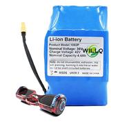 WILLQ Batteria al Litio di Ricambio da 36 V 4400 mAh 5200 mAh 4,4 Ah 5,2 Ah per Hoverboard con connettore XT60 per Kit Motore di Auto bilanciate, Scooter e monopattini,36v4400mah