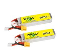 WILLQ Batteria Lipo da 3,7 V/7,4 V/11,1 V 95C 500 mAh 1S/2S/3S con Spina XT30/PH2.0 per Elicottero RC, quadricottero, Drone da Corsa FPV,500mah 95c 2s1p xt30