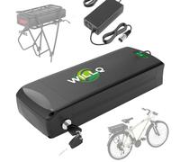 WILLQ Batteria Litio Bici elettrica Pieghevole 48 Volt Batteria per Portapacchi Posteriore 48V 25Ah 30Ah con Portapacchi/Luce Segnalazione a LED/Luce Posteriore/Porta USB,48v25ah