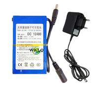 WILLQ Batteria polimeri litio 12V 4800mAh batteria di ricambio ricaricabile portatile DC 12V con adattatore di alimentazione per kit modificato per videoregistratore e telecamera