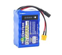 WILLQ Batteria Ricaricabile 12 Volt Barca RC nidificazione Batteria Litio 12V 18Ah 22Ah 24Ah 30Ah con Spia LED + Caricabatterie per Pezzi Ricambio per Barca Pesca RC,12v 22000mah