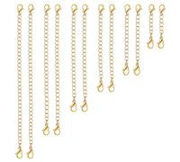 WillTen 12 prolunghe per catena in argento e oro, in acciaio inox, per collana, Metallo