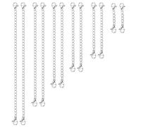 WillTen 12 prolunghe per catena in argento e oro, in acciaio inox, per collana, Metallo