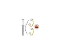 WillTen 2 pezzi anello per naso a ferro di cavallo gioielli per piercing al setto 18G 20G acciaio inox doppia gemma ferro di cavallo piercing a forma di U semicerchio 6mm 8mm argento oro, Acciaio
