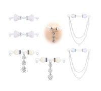 WillTen 3 paia di piercing finto per capezzoli con cuore rosa farfalla, gioielli regolabili senza clip per piercing su anelli per capezzoli, accessori per il body, Plastica