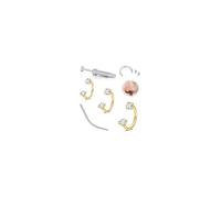 WillTen 3 piercing per setto nasale, argento e oro, a ferro di cavallo, 6 mm, 7 mm, 8 mm, acciaio inox, cartilagine, helix, trago, labret, labbra, ferro di cavallo, piccoli mini anelli per setto 16 g