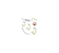 WillTen 3 piercing per setto nasale, argento e oro, a ferro di cavallo, 6 mm, 7 mm, 8 mm, acciaio inox, cartilagine, helix, trago, labret, labbra, ferro di cavallo, piccoli mini anelli per setto 16 g