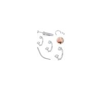 WillTen 3 piercing per setto nasale, argento e oro, a ferro di cavallo, 6 mm, 7 mm, 8 mm, acciaio inox, cartilagine, helix, trago, labret, labbra, ferro di cavallo, piccoli mini anelli per setto 16 g