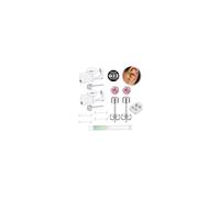 WillTen Kit di 2 piercing all'orecchio in titanio di grado G23, monouso, pistole per piercing all'orecchio, in argento titanio bianco, con zirconia cubica, per uso professionale o domestico, kit per