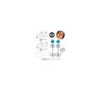 WillTen Kit di 2 piercing all'orecchio in titanio di grado G23, monouso, pistole per piercing all'orecchio, in argento titanio bianco, con zirconia cubica, per uso professionale o domestico, kit per