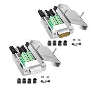 Willwewon 1 connettore maschio maschio maschio DB9 in metallo, connettore senza saldatura, RS232 D-SUB seriale a 9 pin, morsettiera breakout board con custodia, tubo di scarico lungo