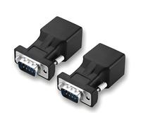 Willwewon 2 adattatori da DB9 maschio a RJ45 femmina RS232 da seriale a RJ45, estendono la connessione del dispositivo seriale con cavo Cat5/Cat6, per configurazione di switch router console