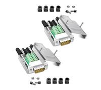 Willwewon 2 connettori maschi DB9 sottili in metallo, RS232 D-SUB seriale a 9 poli terminale connettore connettore connettore maschio a shell lungo tubo di scappamento