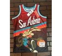 Willy e Coyote / San Antonio Rosso Headgear Classics Basket Jersey ~ Nuovo ~ S M